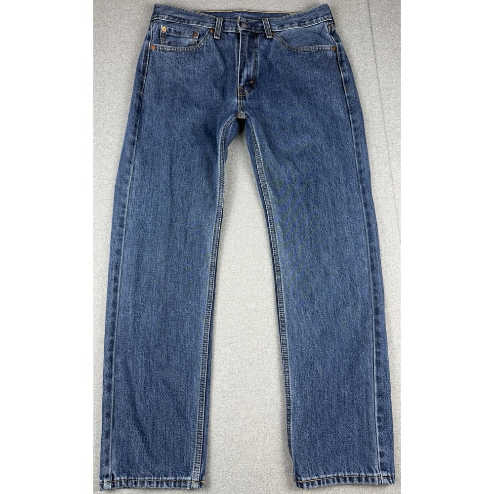 Levis 505 Mens Jeans 33x30 Regular Fit Straight Leg Blue Denim 100% Cotton